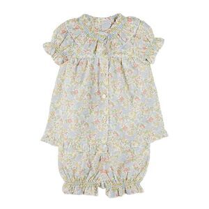 Pepa London Girls  Clara Floral Ruffle Collar Pajama, Green